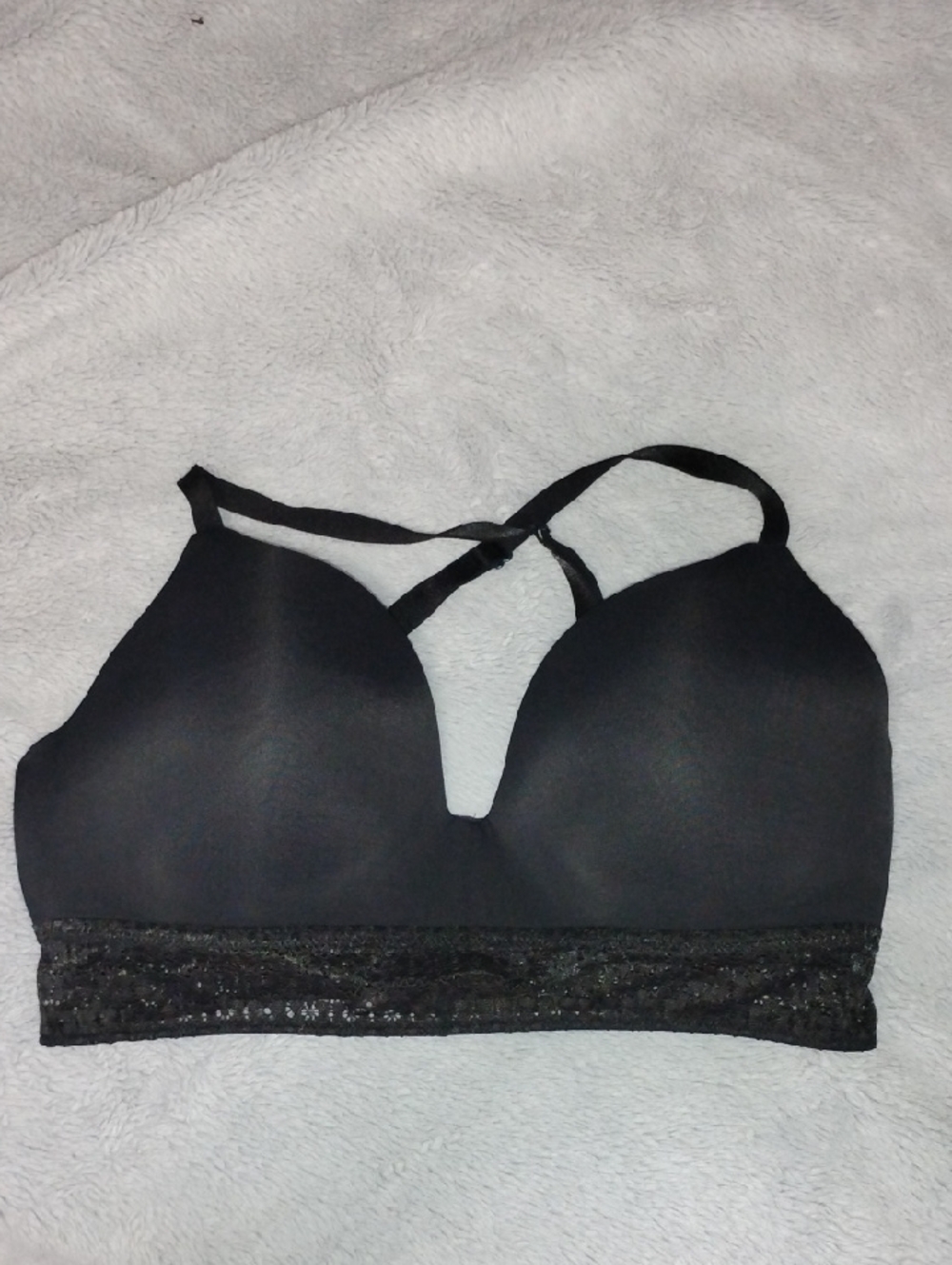 Victoria's Secret Black Lace-Trim Padded Bralette
